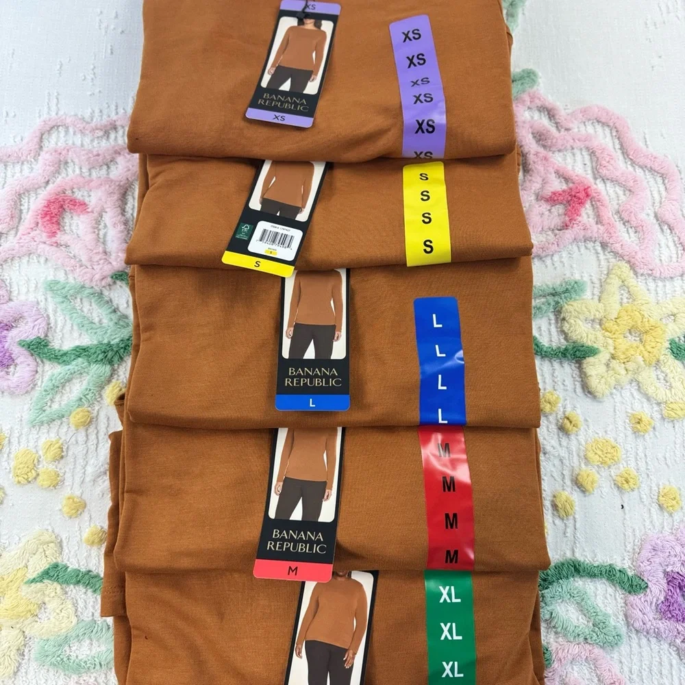 Banana Republic Boatneck Long Sleeve Top Rayon Blend Stretch Tee New - Picture 6 of 7